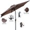 Costway 9ft Patio Umbrella Patio Market Steel Tilt w/ Crank Outdoor Yard Garden (Tan)